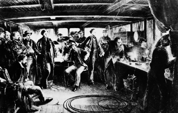 First trans-Atlantic telegraph